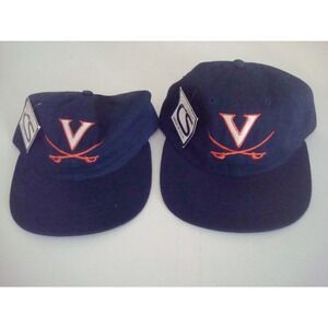 LOT 2PC VIRGINA CAVS USA 1980S BOOKSTORE    NEW HAT CAP DEADSTOCK  VINTAGE T8